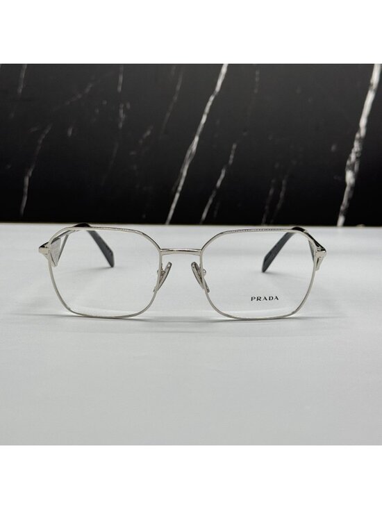 Prada PRA51V 1BC1O1 Women Silver Square Eyeglasses Authentic NEW main image 9